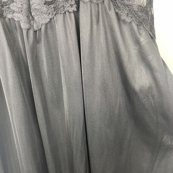 Vintage Sears Full Length Maxi Black Lace Floral Slip Dress  Sz‎ L Made in USA - Picture 4 of 5
